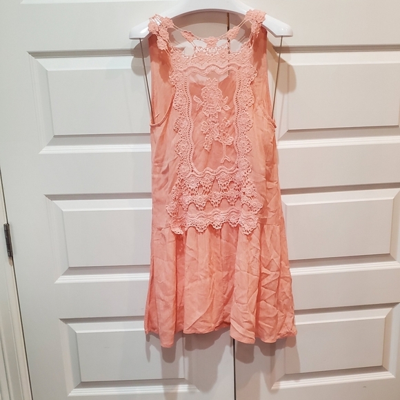 Blu pepper lace blouse pink lace size small women's tunic - Picture 7 of 8